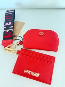 NWT STEVE MADDEN BARISA POUCH WITH WRISTLET WALLET BAG RED - Picture 1 of 5