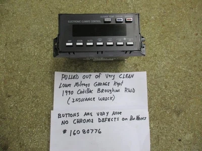 1990 1991 1992 CADILLAC BROUGHAM ELECTRONIC CLIMATE CONTROL HEAT A/C USED NICE - Image 1 of 4
