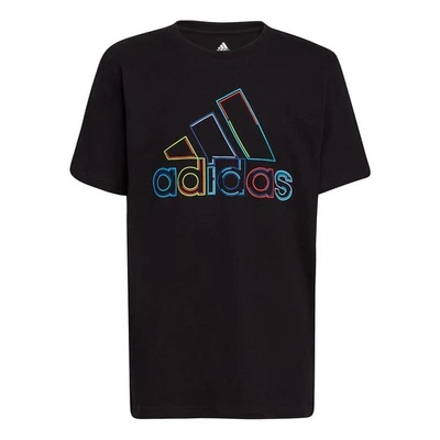 Camiseta Adidas Negra Multicolor Contorno Logo Cuello Redondo para Niño Talla L (14/16) Foto 1 de 4