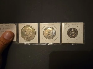 1976 Bicentennial Proof Trio Of Ike Dollar, Quarter, And Half Dollar S Clad - Picture 1 of 2
