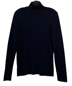 Chicos Turtleneck Sweater Womens Size 1 Medium Black Ribbed Classic Ladies - Picture 1 of 5