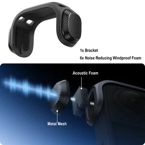 Original Mic Noise Reduction Windproof Foam & Mount Bracket For Insta360 X5 - Picture 1 of 5