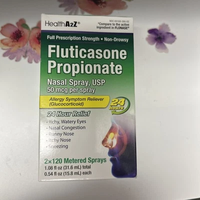 Aerosoles nasales de propionato de fluticasona HealthA2Z 50 mcg-2 X 120 aerosoles Foto 1 de 2