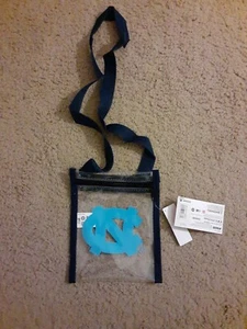UNC Tar Heels Clear Storage bag w/ Shoulder Strap / Great for small wallets/keys - Picture 1 of 12