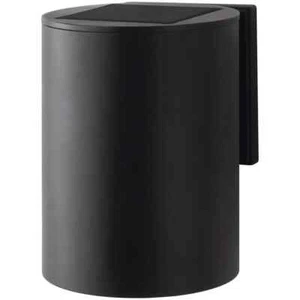 7.8 in. 1-Light Modern Black LED Solar Cylinder Outdoor Wall Light Sconce 3PK - Picture 1 of 4