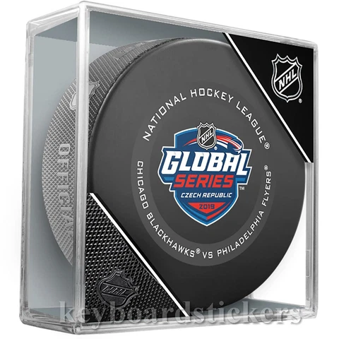 2019 Global Series Czech Rep. Game Puck Chicago Blackhawks Philadelphia Flyers Cover