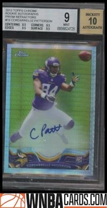 2013 Topps Chrome Cordarrelle Patterson Rookie Auto Prism Refractors BGS 9 /15 - Picture 1 of 2