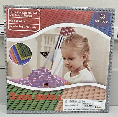 6 Pack 10 x 10" Leke Baby Building Baseplates 100% Compatible Gray Classic Brick Foto 1 de 4