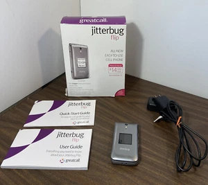 Jitterbug Flip Cell Phone  Graphite Original Box With Instruction Manual. - Picture 1 of 12