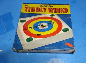 Vintage 1950's Original Bulls Eye Tiddledy Winks Game With Plastic Green Cup - Picture 1 of 11