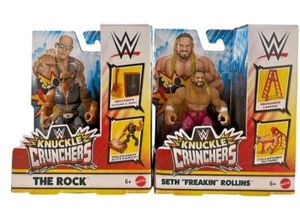 WWE Knuckle Crunchers Series 4 The Rock & Seth "Freakin" Rollins Action Figures - Picture 1 of 4
