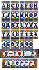 Keramik Hausnummer Zahlen Ziffern Buchstaben Symbole Kacheln Fliesen 3,5 x 7,4cm
