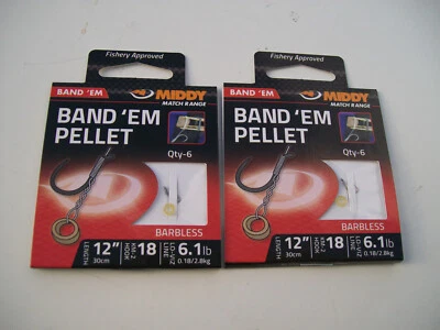 MIDDY TACKLE Middy BandEm Haken zu Nylon Größe 18. Wählen Sie aus 1, 2 oder 3 Paketoptionen.