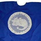 Vintage 80s Sleeping Cat Lace Embroidery Raglan Grandma Sweatshirt Adult Large