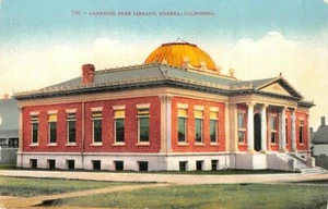 Postal vintage Carnegie Free Library, Eureka, CA Humboldt County c1910s - Imagen 1 de 1