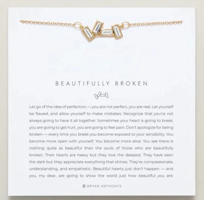 Collar Bryan Anthonys “Hermosamente Roto” Oro 14K 16” Regalo Inspirador Foto 1 de 4