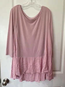 Lane Bryant Size 22/24 Flowy Boho Chic Tunic Blouse Shirt Top Mauve Pink - Picture 1 of 5