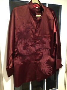 Men's Chinese Traditional Mandarin Collar Embroidered dragon jacket Yi Fu XXL