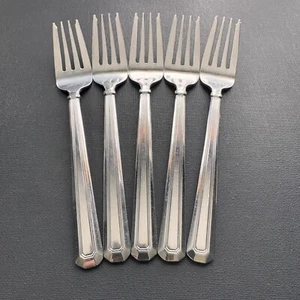 5 Pfaltzgraff Radients Salad Fork Stainless Flatware Silverware Glossy 18/10 - Picture 1 of 15