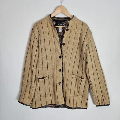 KOOS Of Course Women's Size Medium Linen Blend Reversible Blazer Jacket Pockets - Image 1 of 4