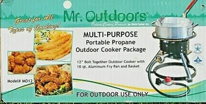 NEW - Mr Outdoors Multi-Purpose 12" Portable Propane Cooker Fryer & 10" Fry Pan - Picture 1 of 4