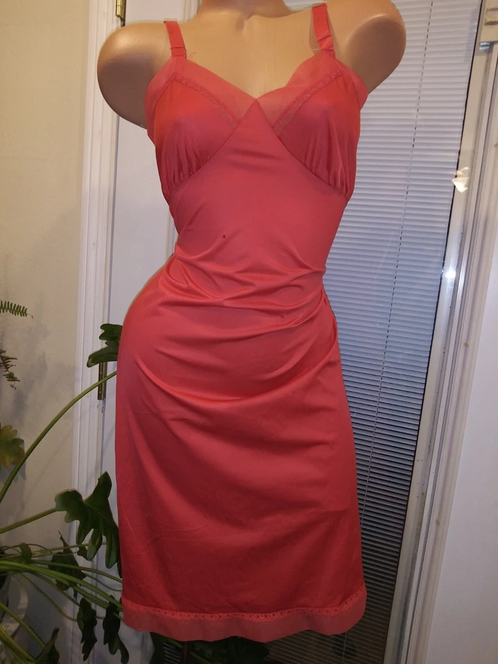 De colección Vestido de Camisón Sedoso Vestido sin Mangas Completo Vintage Camisón Camisón Sedoso Años 50 Foto 1 de 4