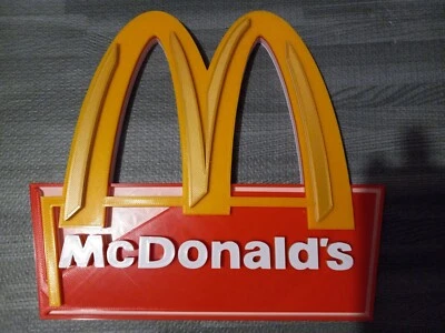 UPDATED! McDonald’s Big 3D Advertising Sign Golden Arches 15"×13" 3D Printed  - Image 1 of 4