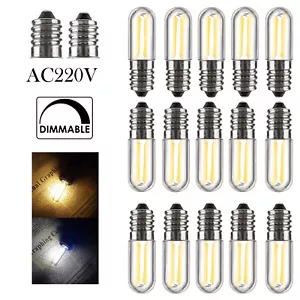 E14 E12 Led Refrigerator Bulb Cob Filament Dimmable White Lights 1w 2w 4w Light - Picture 1 of 9