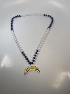 Los Angeles Chargers Mardi Gras Beads 3" Team Emblem Necklace NFL Medallion Bead