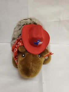 Buckaroo Bandits Gürteltier mit rotem Bandana Dallas Texas Cowboyhut Plüsch - Bild 1 von 5
