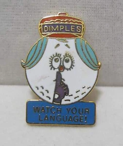 DIMPLES WATCH YOUR LANGUAGE Pelota de Golf Antropomórfica Esmaltada Solapa Pin - Imagen 1 de 10