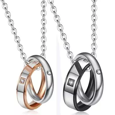 Hip Hop Stainless Steel Pendant Fashion Couple Necklace Chain Simple Jewelry • 11.47$