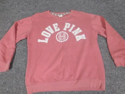 Suéter Victoria Secret Rosa Pequeño Cuello Redondo Jersey Mujer Logo Love Stretch Foto 1 de 4