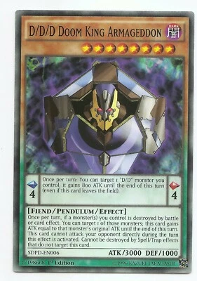 D/D/D Doom King Armageddon SDPD-EN006 Yu-Gi-Oh Card 1st Edition New - Image 1 of 3