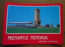 Retro Vintage Postcard: Fremantle, W.A. - Memorial & Torpedo