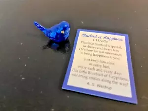 Ciondolo tascabile Bluebird of Happiness e cartolina storia di Ganz - Foto 1 di 4