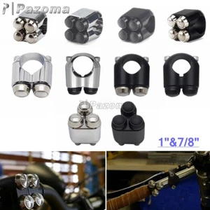 Button Hand Control Momentary Switch Kit For Harley Bobber Cruiser 7/8" & 1" Bar - Picture 1 of 22