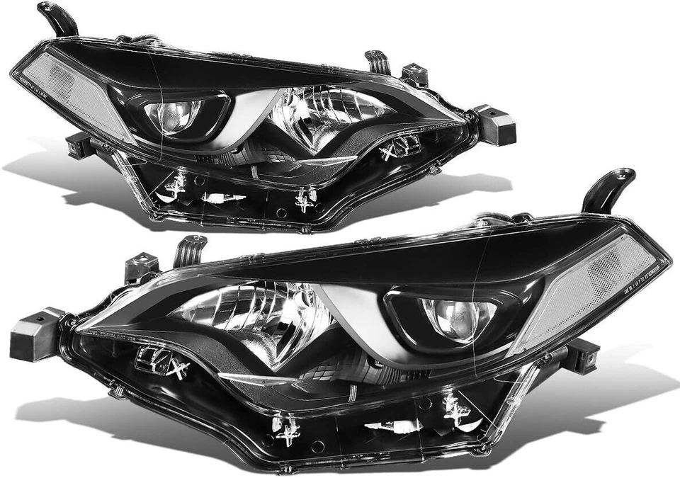 For 2014 2015 2016 Corolla Black Headlights Headlamps NEW Headlamps SET - Image 1 of 4