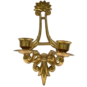 MCM VTG Wall Sconce Candle Holder 2 Arm Metal 16"L×9W×7"D - Picture 1 of 17