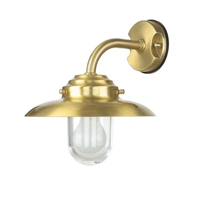 Maritime Außen Lampe IP64 Messing Glas rostfreie Wandleuchte Haus Hof KAVALA - Bild 1 von 4