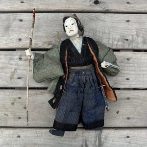 Japan Antique Edo Period Takeda Doll Spear-Held Samurai Ichimatsu Ningyo - Picture 1 of 9