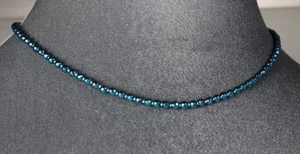COLLAR HEMATITA FACETADA AZUL 4MM ~ PLATA DE LEY 18" DE LARGO - Imagen 1 de 2