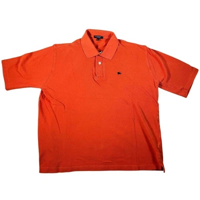 Burberry London Mens Orange 100% Cotton Polo Shirt Size L Made in England - Image 1 of 4