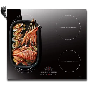White/Black Induction Hob Plug In, (UK:2800W/EU:3500W) 4 Zones with 1 Grill Zone - Picture 1 of 13