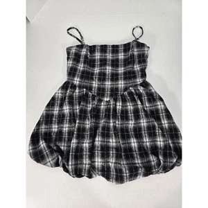 Windsor schwarz weiß kariertes Spaghettiträger Blase Minikleid Medium - Bild 1 von 6