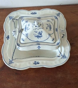 Booths Silicon China in the Antique Pheasant pattern. 1906+. Blue And White - Picture 1 of 20