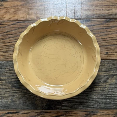 Plato para pastel Sorrento exclusivo Debby Segura 10” gres amarillo otoño acción de gracias  Foto 1 de 4