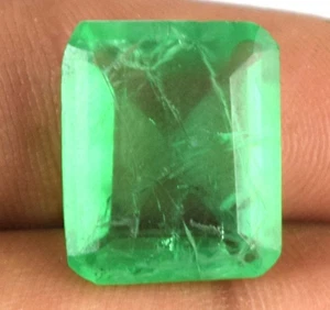 Kolumbianischer grüner Smaragd 9,40 ct natürlicher Smaragdschliff Edelstein zertifiziert B89816 - Bild 1 von 8