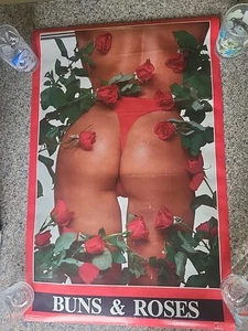 Buns and & roses hot girls poster man cave 1989 #3242 Funky Enterprises 34"×22" - Picture 1 of 10