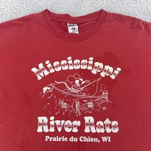 VTG Mississippi River Rats Shirt Mens 2XL Prairie du Chien WI Graphic Fishing - Picture 1 of 9